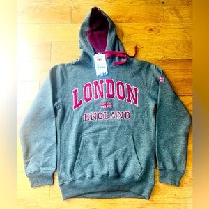 NEW grey LONDON ladies Hoodie. Size M
